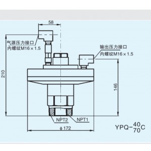 气动抗/震压力变送器 型号:BJ88-YPQ-40库号：M55749