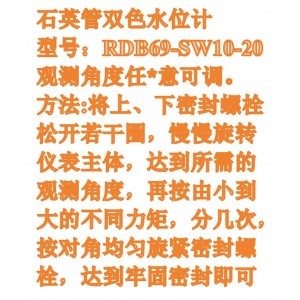 石英管双色位计 型号:RDB69-SW10-20库号：M410967 