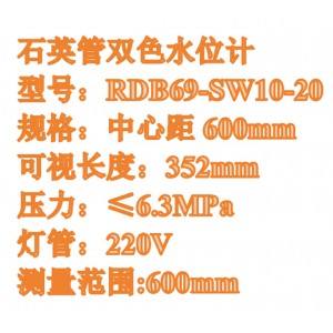 石英管双色位计 型号:RDB69-SW10-20库号：M410967 
